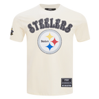PITTSBURGH STEELERS REBEL ATHLETICS STACKED LOGO MEN'S SJ TEE (EGGSHELL)