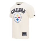 PITTSBURGH STEELERS REBEL ATHLETICS STACKED LOGO MEN'S SJ TEE (EGGSHELL)