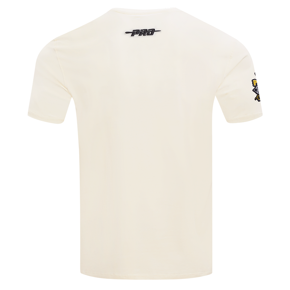 PITTSBURGH STEELERS REBEL ATHLETICS STACKED LOGO MEN'S SJ TEE (EGGSHELL)