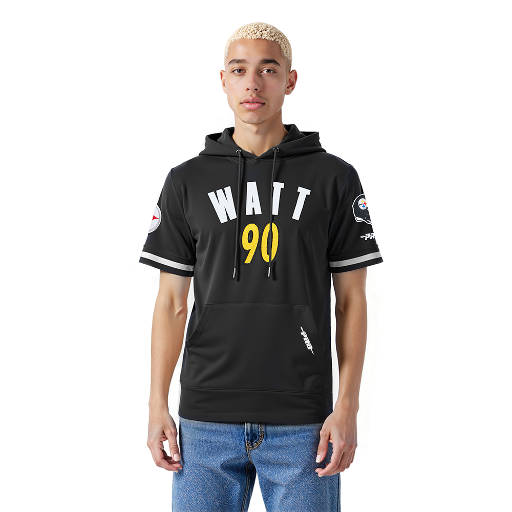 NFL PITTSBURGH STEELERS T.J. WATT #90 CLASSIC PNN MEN'S SS PO HOODIE