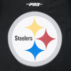 NFL PITTSBURGH STEELERS T.J. WATT #90 CLASSIC MESH PNN MEN'S MESH BUTTON DOWN SHIRT (BLACK/YELLOW)