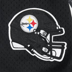NFL PITTSBURGH STEELERS T.J. WATT #90 CLASSIC MESH PNN MEN'S MESH BUTTON DOWN SHIRT (BLACK/YELLOW)