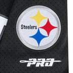 NFL PITTSBURGH STEELERS T.J. WATT #90 CLASSIC MESH PNN MEN'S MESH BUTTON DOWN SHIRT (BLACK/YELLOW)