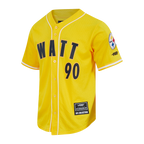 NFL PITTSBURGH STEELERS T.J. WATT #90 CLASSIC MESH PNN CHEMISE BOUTONNÉE EN FILET POUR HOMME (JAUNE)