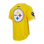 NFL PITTSBURGH STEELERS T.J. WATT #90 CLASSIC MESH PNN CHEMISE BOUTONNÉE EN FILET POUR HOMME (JAUNE)