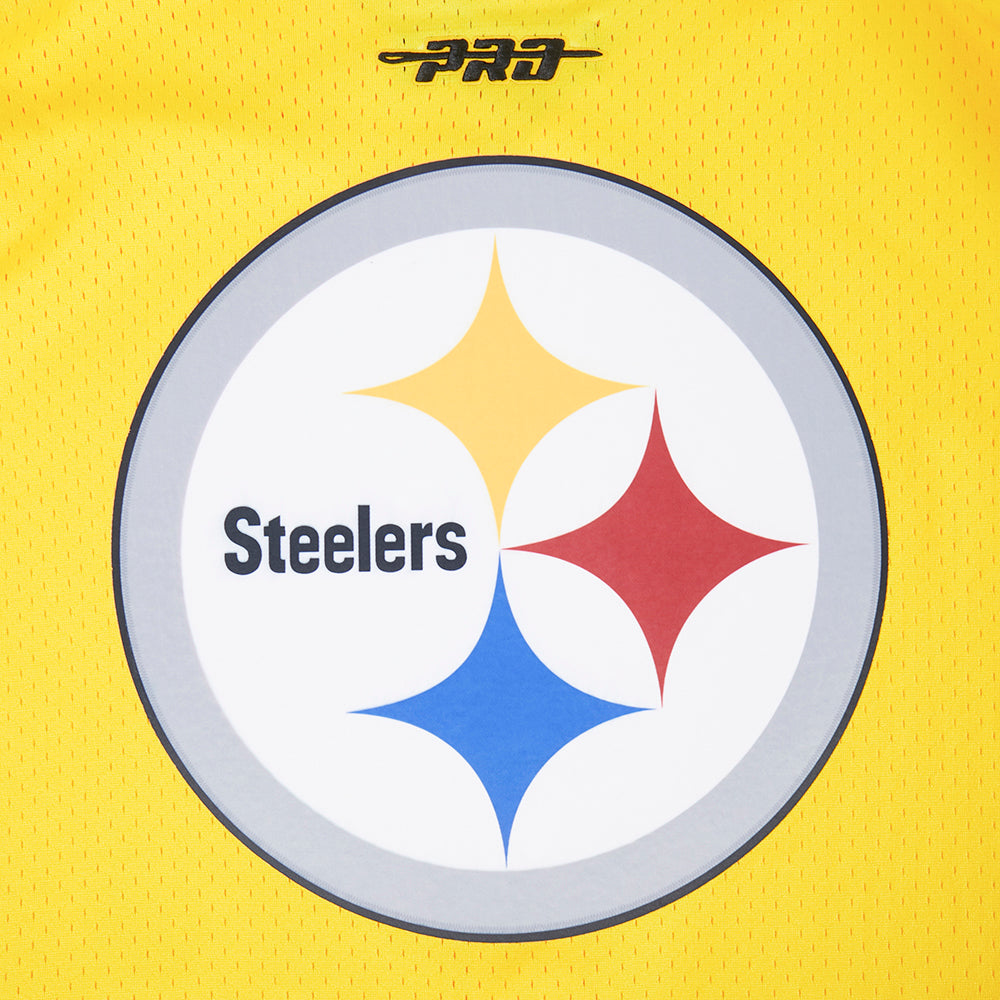 NFL PITTSBURGH STEELERS T.J. WATT #90 CLASSIC MESH PNN CHEMISE BOUTONNÉE EN FILET POUR HOMME (JAUNE)