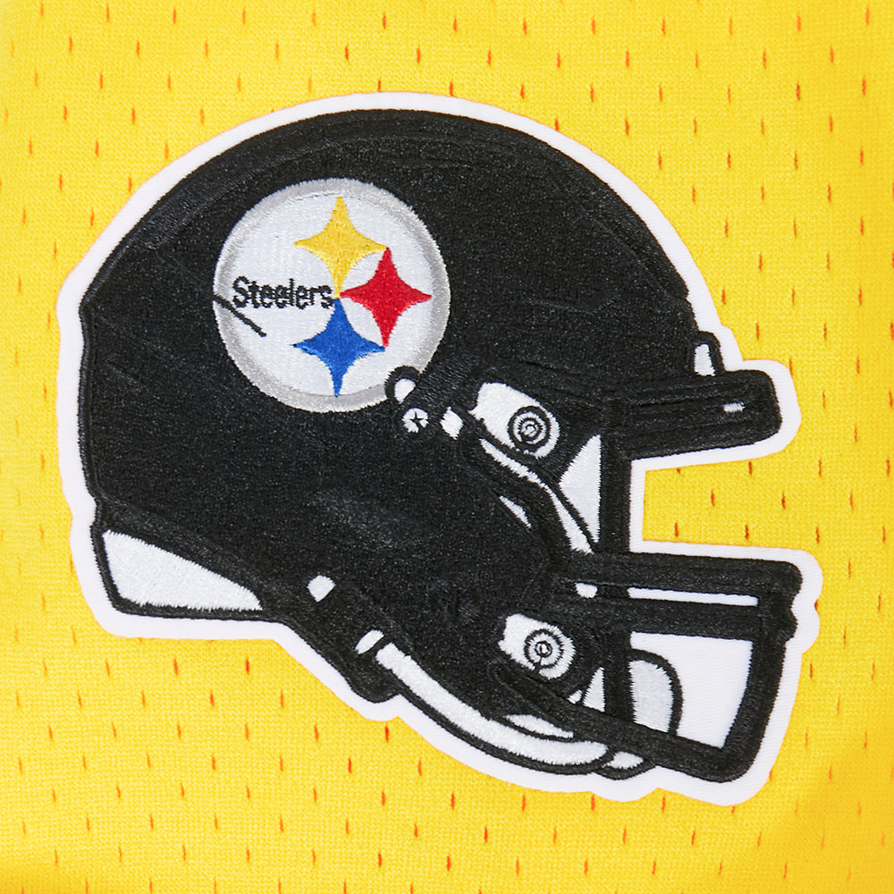 NFL PITTSBURGH STEELERS T.J. WATT #90 CLASSIC MESH PNN CHEMISE BOUTONNÉE EN FILET POUR HOMME (JAUNE)