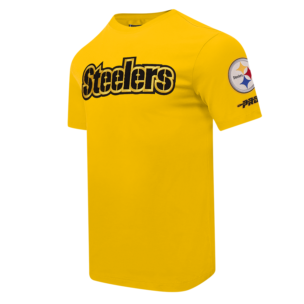 NFL PITTSBURGH STEELERS CLASSIC CHENILLE T-SHIRT À MANCHES COURTES POUR HOMME (JAUNE)