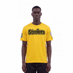 NFL PITTSBURGH STEELERS CLASSIC CHENILLE T-SHIRT À MANCHES COURTES POUR HOMME (JAUNE)