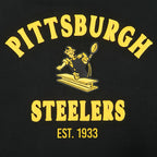 NFL PITTSBURGH STEELERS FIRST TEAM T-SHIRT À MANCHES RAGLAN POUR HOMME (COQUILLE D'ŒUF/NOIR)