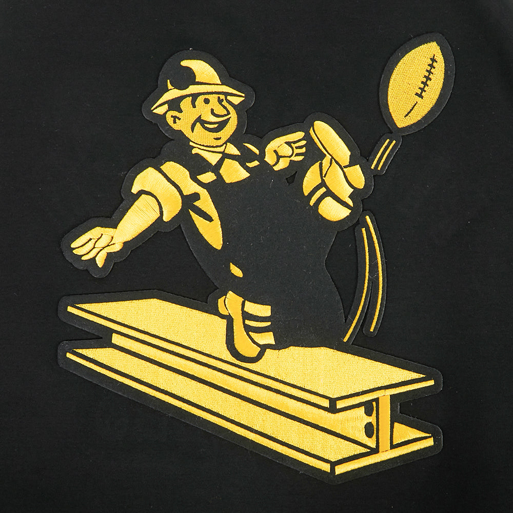NFL PITTSBURGH STEELERS FIRST TEAM T-SHIRT À MANCHES RAGLAN POUR HOMME (COQUILLE D'ŒUF/NOIR)