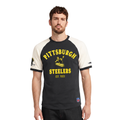 NFL PITTSBURGH STEELERS FIRST TEAM T-SHIRT À MANCHES RAGLAN POUR HOMME (COQUILLE D'ŒUF/NOIR)