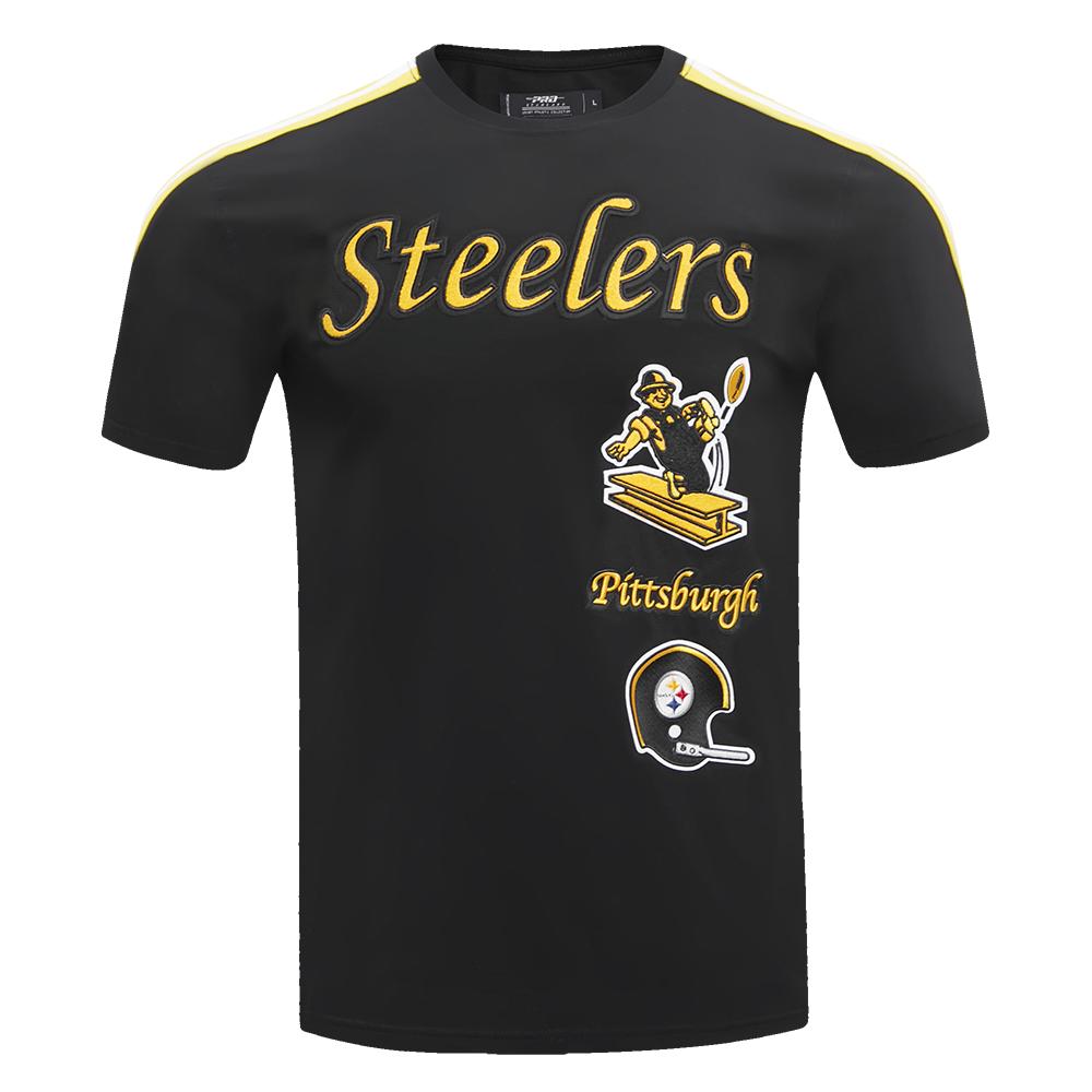 NFL PITTSBURGH STEELERS RETRO CLASSIC MEN'S STRIPED TEE (BLACK/YELLOW)
