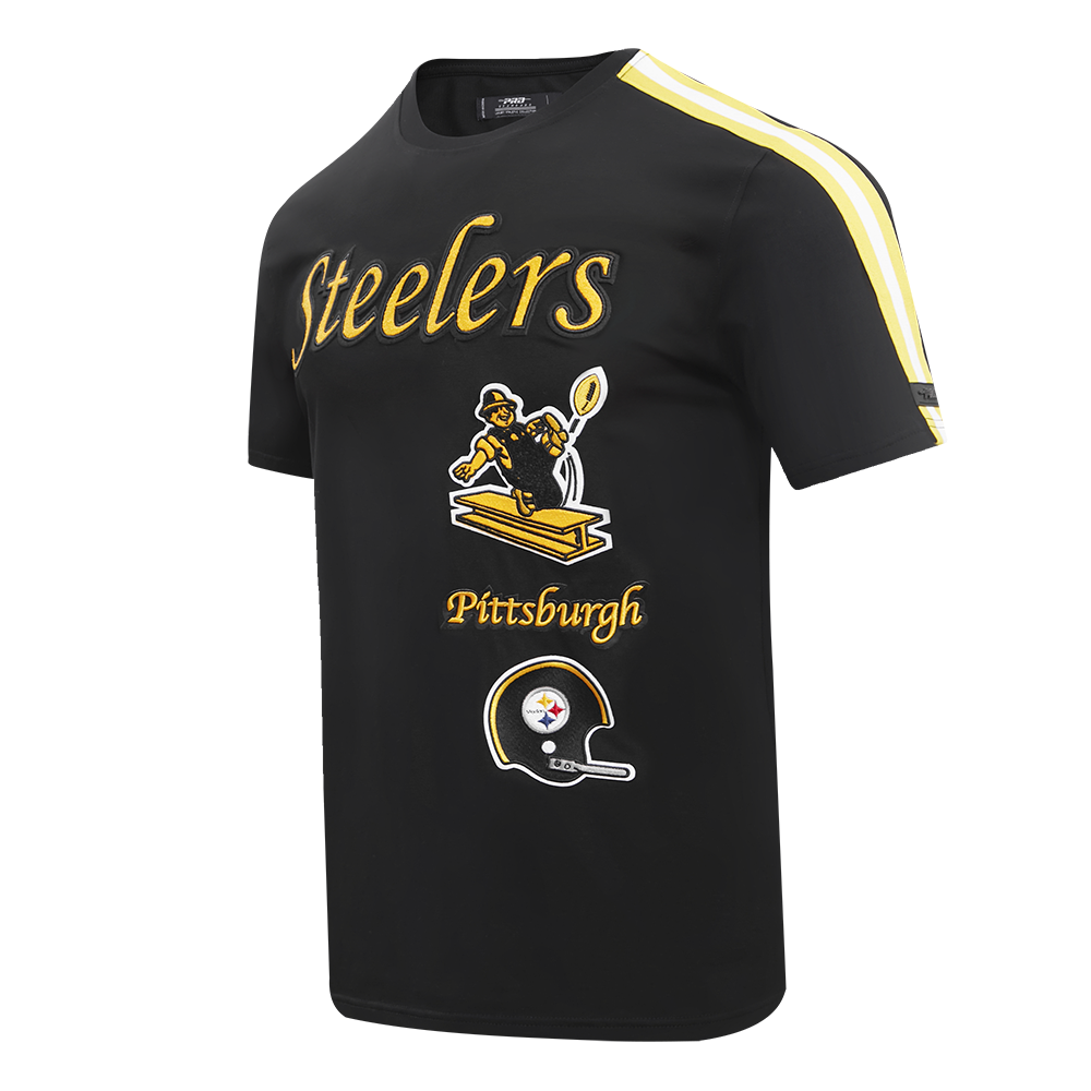 NFL PITTSBURGH STEELERS RETRO CLASSIC MEN'S STRIPED TEE (BLACK/YELLOW)