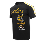 NFL PITTSBURGH STEELERS RETRO CLASSIC MEN'S STRIPED TEE (BLACK/YELLOW)