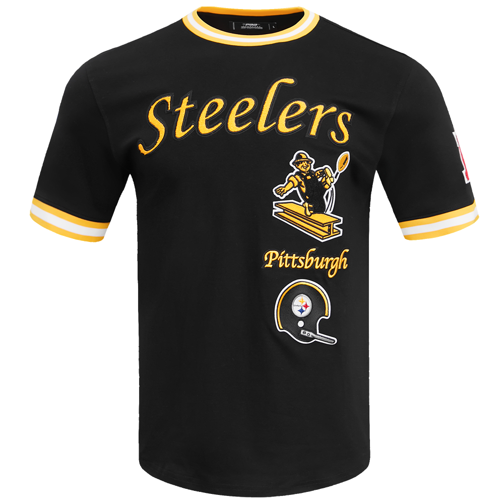 NFL PITTSBURGH STEELERS RETRO CLASSIC T-SHIRT POUR HOMME (NOIR/JAUNE)