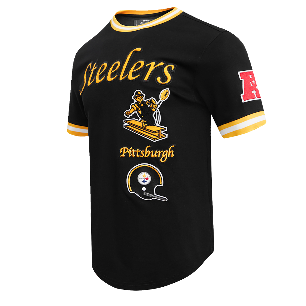 NFL PITTSBURGH STEELERS RETRO CLASSIC T-SHIRT POUR HOMME (NOIR/JAUNE)