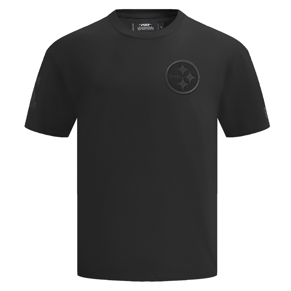 NFL PITTSBURGH STEELERS NEUTRAL T-SHIRT EN JERSEY DE COTON À ÉPAULES TOMBANTES (NOIR)