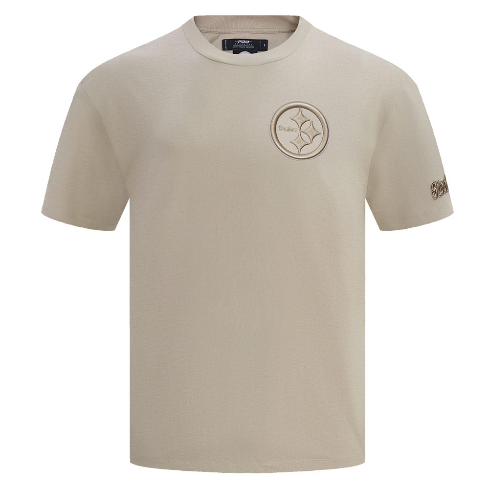 NFL PITTSBURGH STEELERS NEUTRAL T-SHIRT EN JERSEY DE COTON À ÉPAULES TOMBANTES (TAUPE)