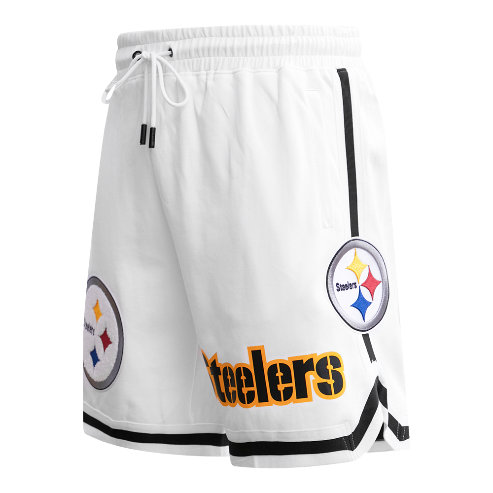 NFL PITTSBURGH STEELERS CLASSIC CHENILLE MEN'S DK SHORT (WHITE)