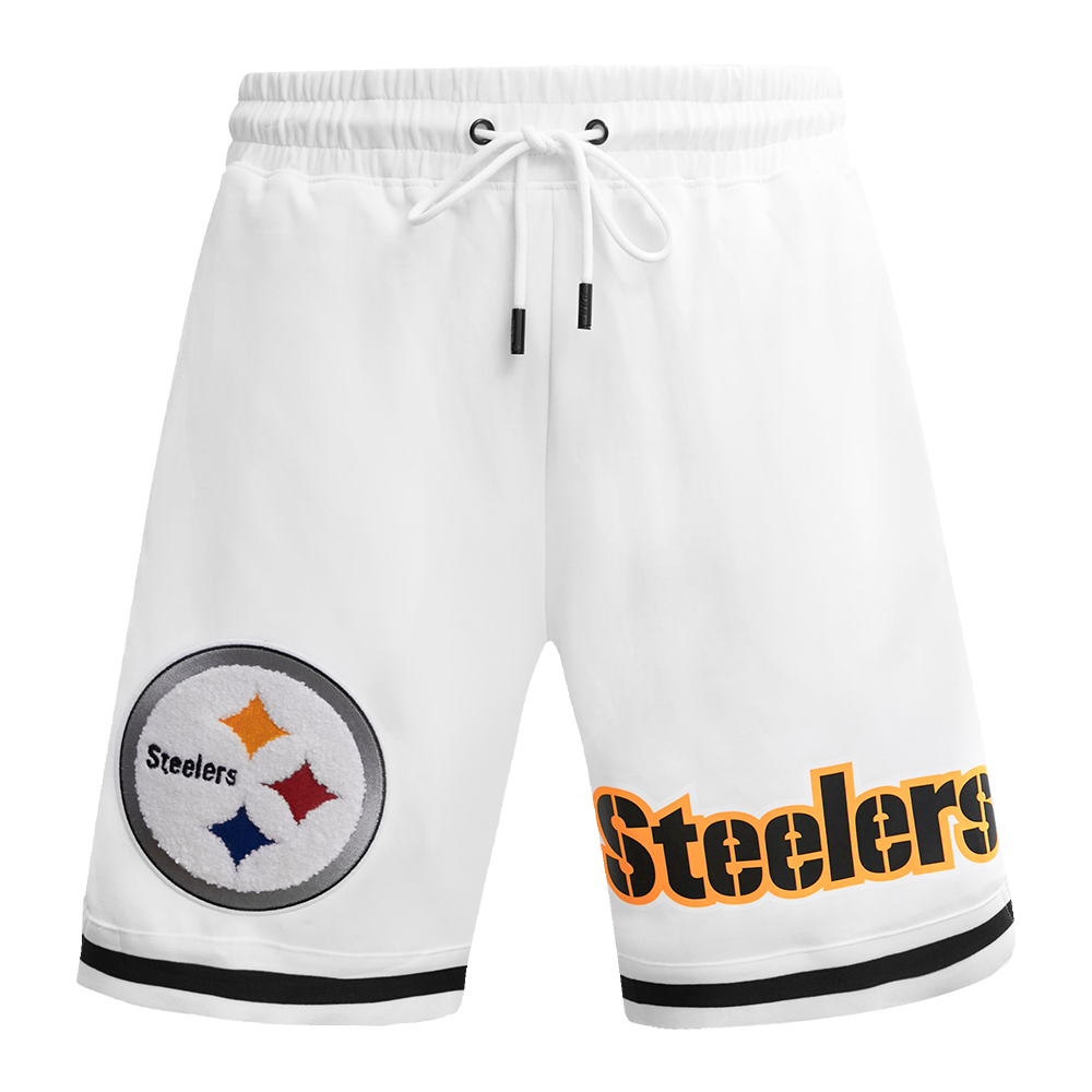 NFL PITTSBURGH STEELERS CLASSIC CHENILLE MEN'S DK SHORT (WHITE)
