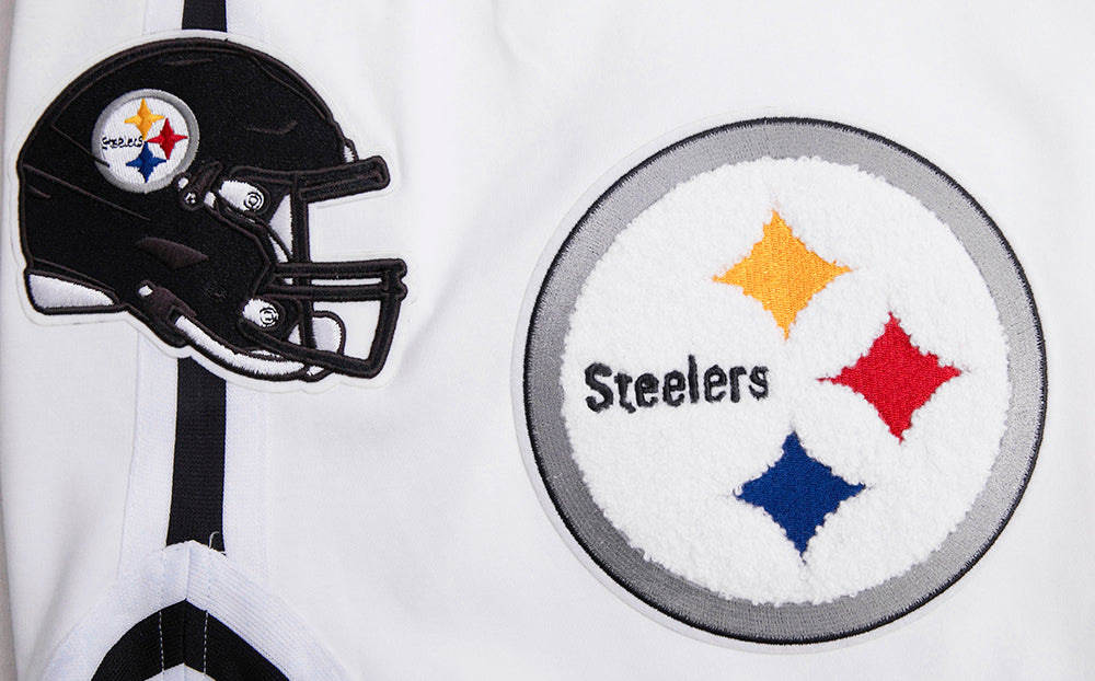NFL PITTSBURGH STEELERS CLASSIC CHENILLE MEN'S DK SHORT (WHITE)