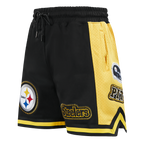 NFL PITTSBURGH STEELERS DIY PICK STITCH MEN'S DOUBLE KNIT 2.0 SHORT (BLACK/YELLOW)