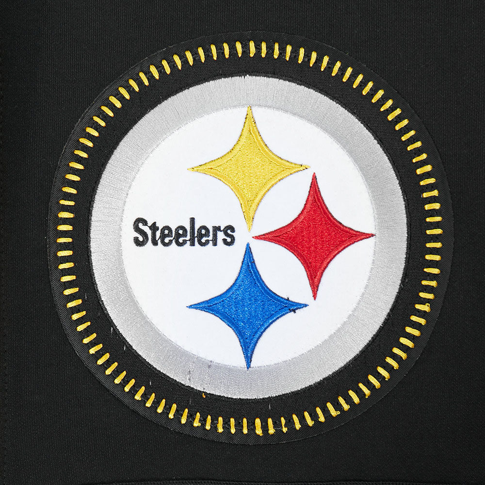 NFL PITTSBURGH STEELERS DIY PICK STITCH MEN'S DOUBLE KNIT 2.0 SHORT (BLACK/YELLOW)