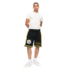 NFL PITTSBURGH STEELERS DIY PICK STITCH MEN'S DOUBLE KNIT 2.0 SHORT (BLACK/YELLOW)