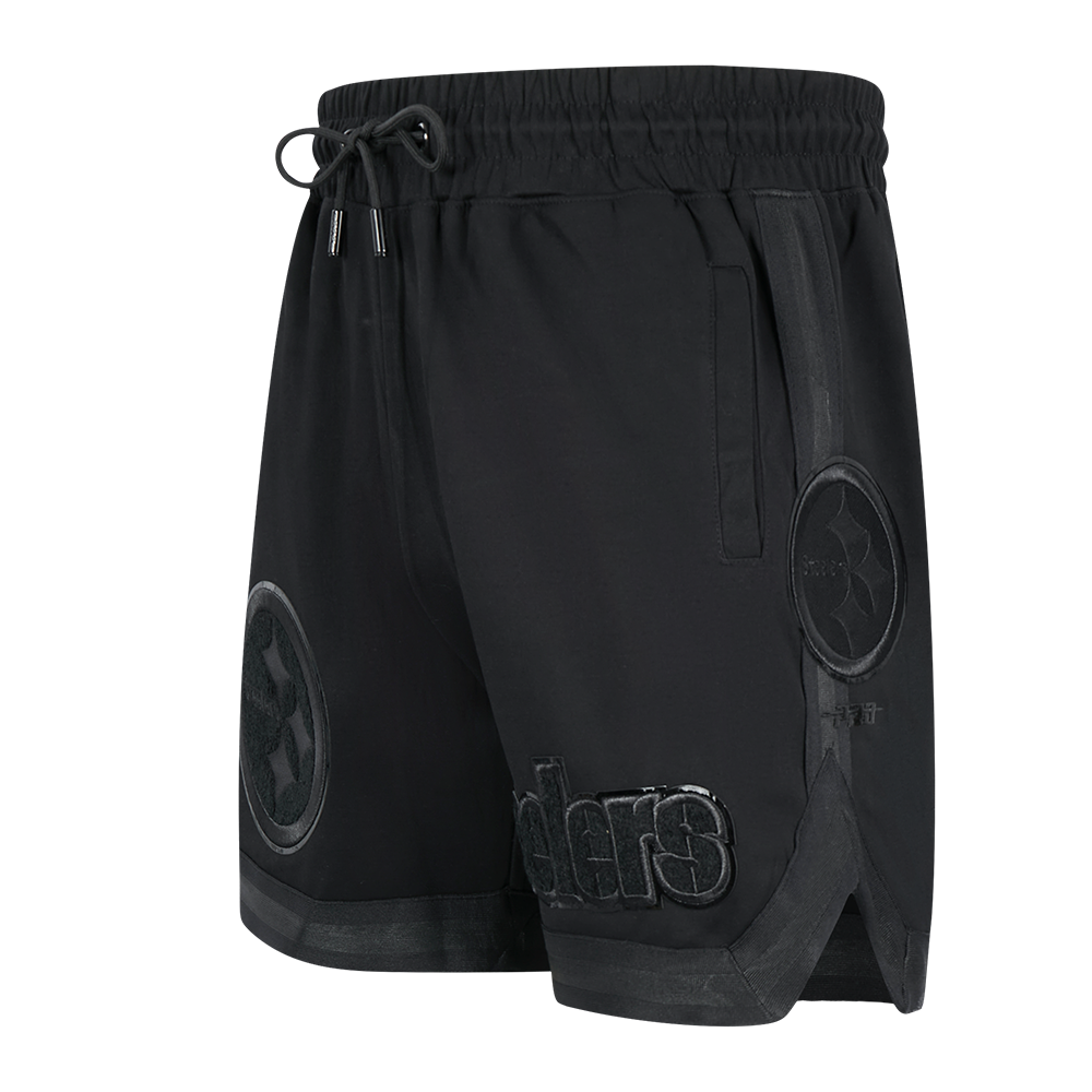 NFL PITTSBURGH STEELERS TRIPLE BLACK LOGO PRO TEAM MEN'S SHORT (TRIPLE BLACK)