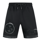 NFL PITTSBURGH STEELERS TRIPLE BLACK LOGO PRO TEAM MEN'S SHORT (TRIPLE BLACK)