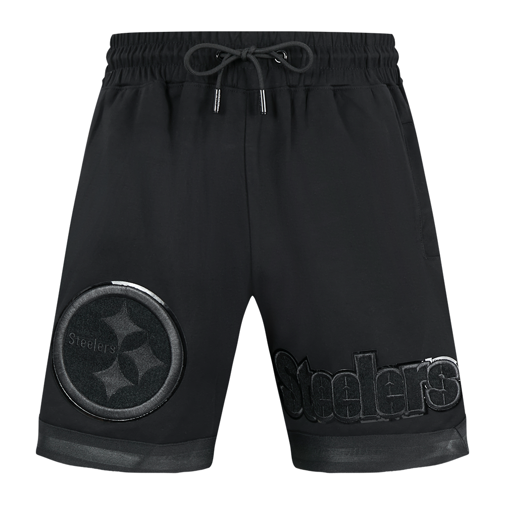 NFL PITTSBURGH STEELERS TRIPLE BLACK LOGO PRO TEAM MEN'S SHORT (TRIPLE BLACK)