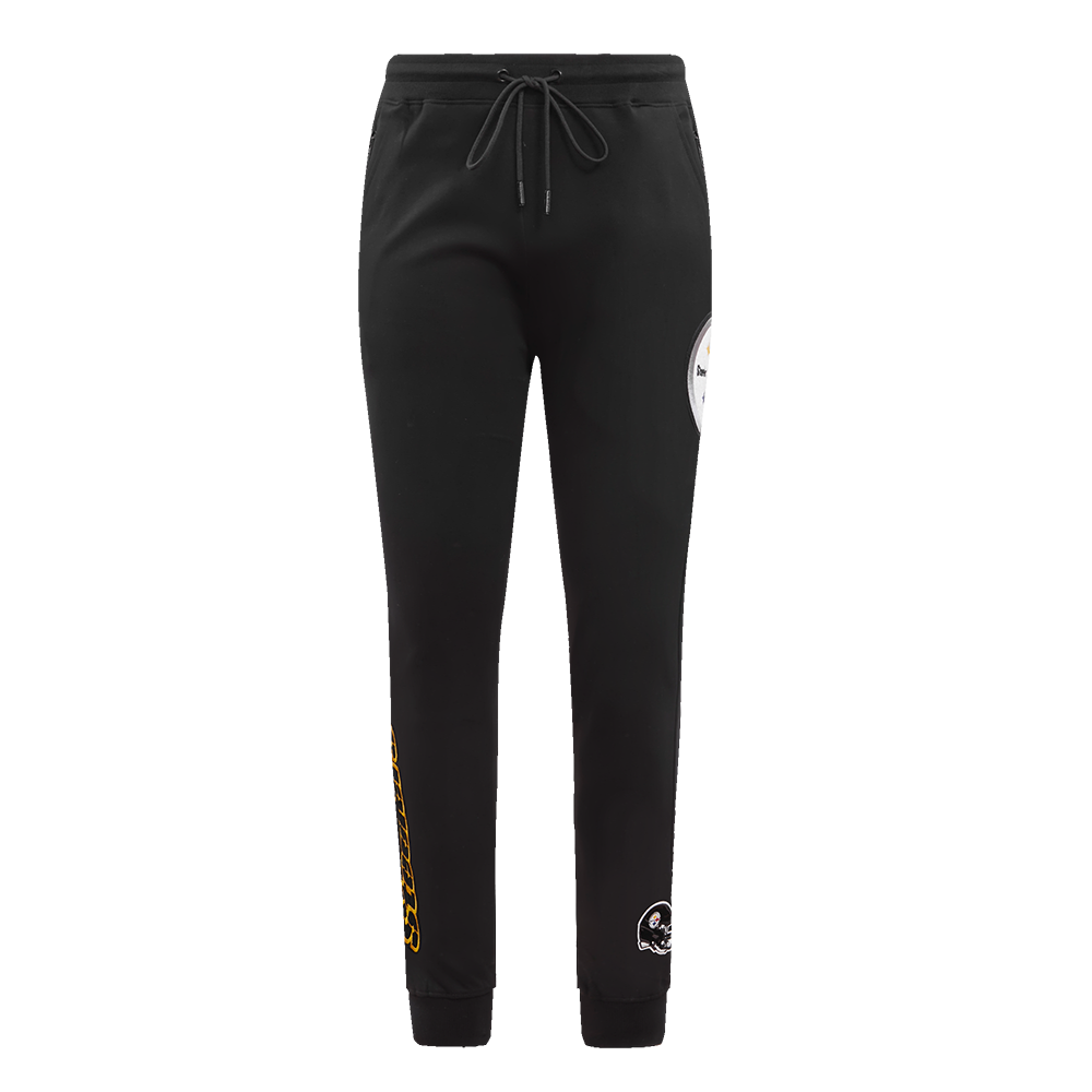 NFL PITTSBURGH STEELERS CLASSIC CHENILLE PANTALON JOGGER EN MAILLE DOUBLE POUR HOMME (NOIR)