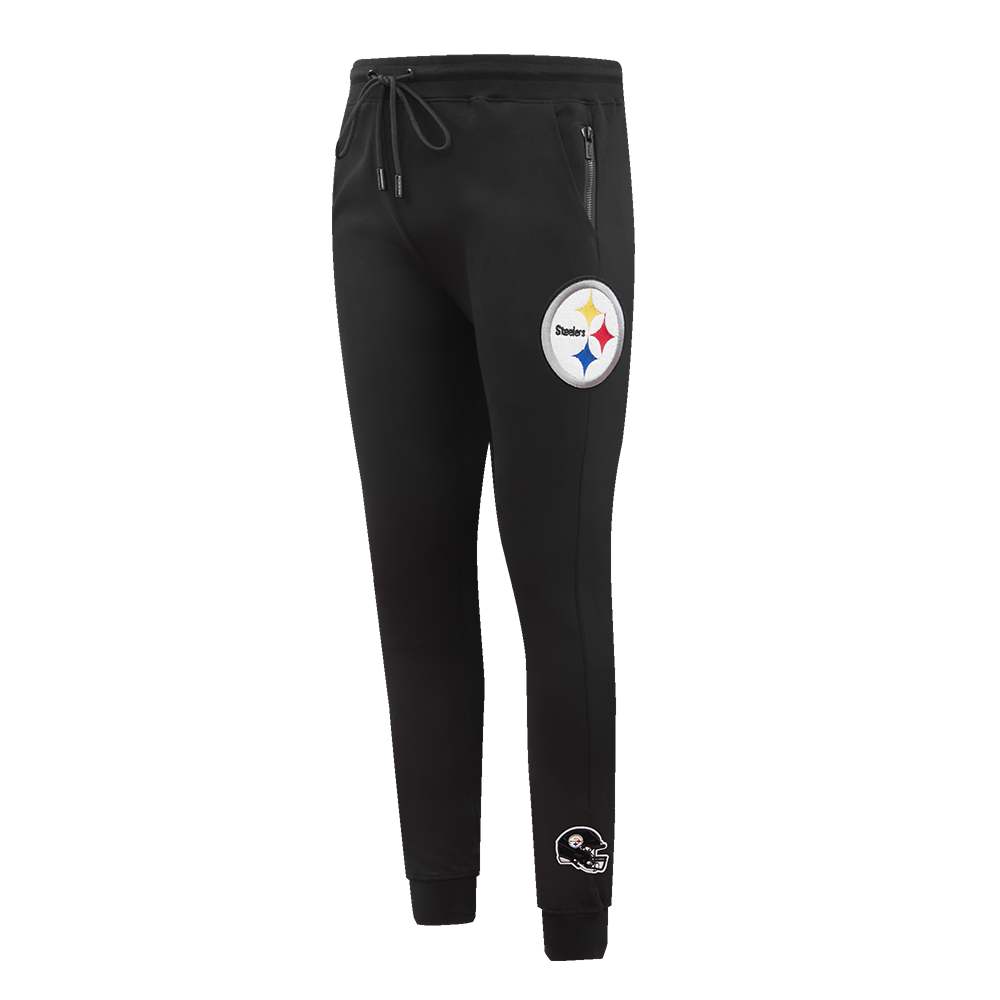 NFL PITTSBURGH STEELERS CLASSIC CHENILLE PANTALON JOGGER EN MAILLE DOUBLE POUR HOMME (NOIR)