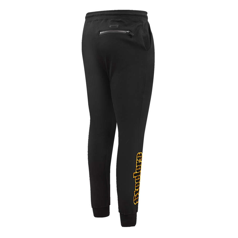 NFL PITTSBURGH STEELERS CLASSIC CHENILLE PANTALON JOGGER EN MAILLE DOUBLE POUR HOMME (NOIR)