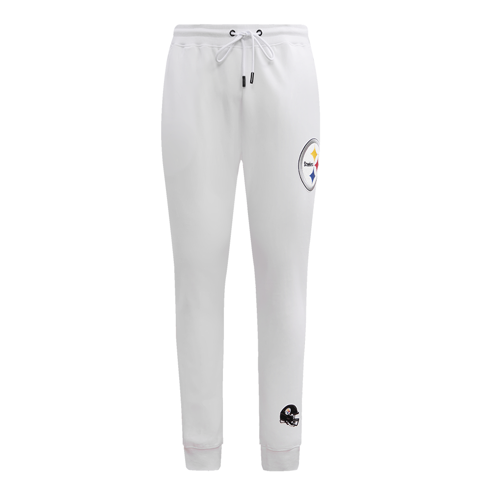 NFL PITTSBURGH STEELERS CLASSIC CHENILLE PANTALON JOGGER EN MAILLE DOUBLE (BLANC)