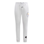 NFL PITTSBURGH STEELERS CLASSIC CHENILLE PANTALON JOGGER EN MAILLE DOUBLE (BLANC)