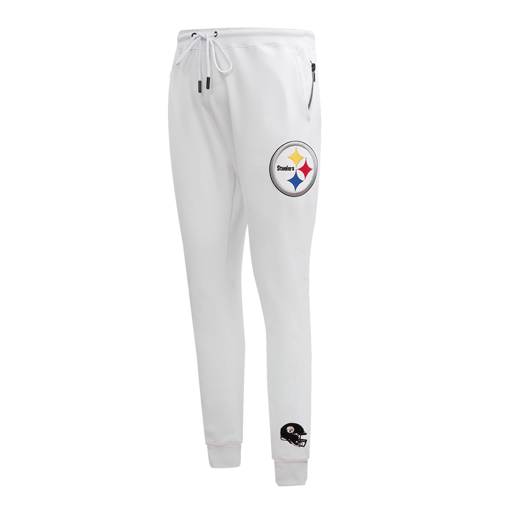 NFL PITTSBURGH STEELERS CLASSIC CHENILLE PANTALON JOGGER EN MAILLE DOUBLE (BLANC)