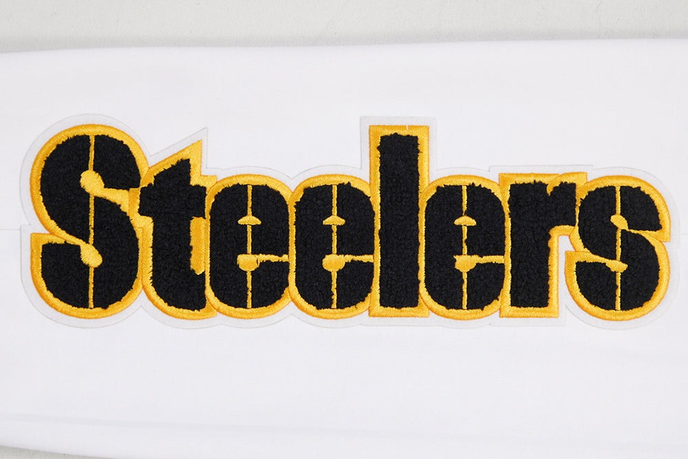 NFL PITTSBURGH STEELERS CLASSIC CHENILLE PANTALON JOGGER EN MAILLE DOUBLE (BLANC)