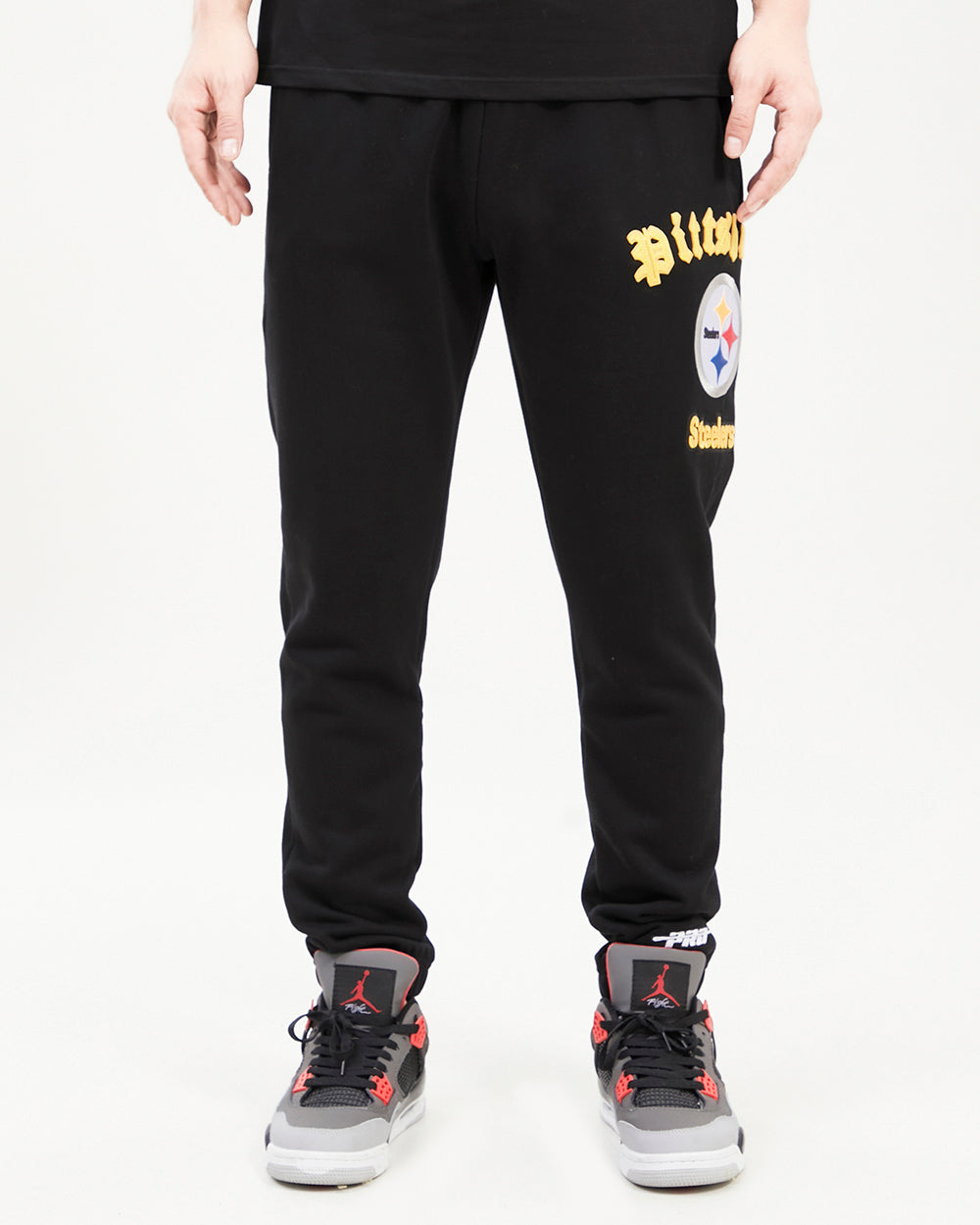 NFL PITTSBURGH STEELERS OLD ENGLISH MEN'S SWEATPANT (BLACK)