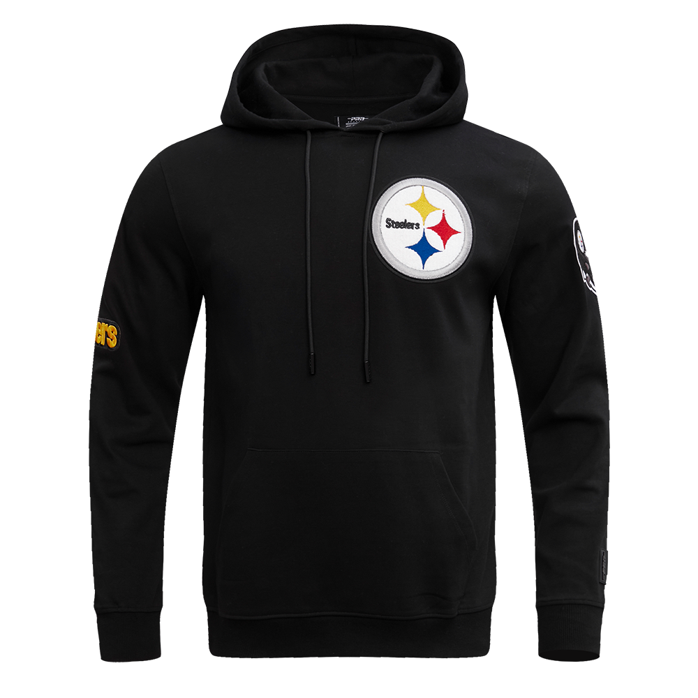 NFL PITTSBURGH STEELERS CLASSIC CHENILLE CHANDAIL À CAPUCHON EN MAILLE DOUBLE POUR HOMME (NOIR)