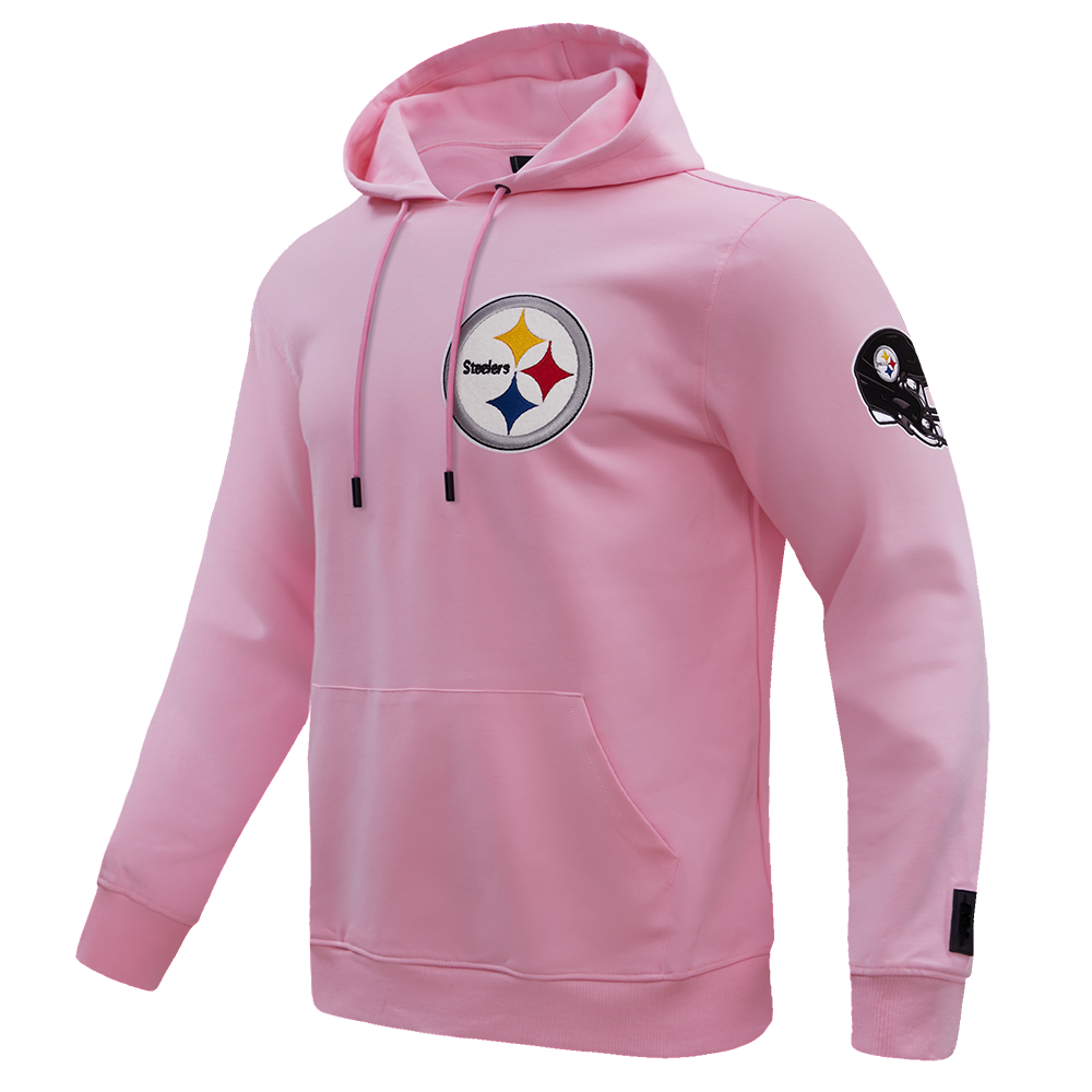 NFL PITTSBURGH STEELERS CLASSIC CHENILLE MEN'S PO HOODIE (PINK)