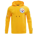 NFL PITTSBURGH STEELERS CLASSIC CHENILLE MEN'S DOUBLE KNIT PULLOVER HOODIE (YELLOW)