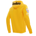 NFL PITTSBURGH STEELERS CLASSIC CHENILLE MEN'S DOUBLE KNIT PULLOVER HOODIE (YELLOW)