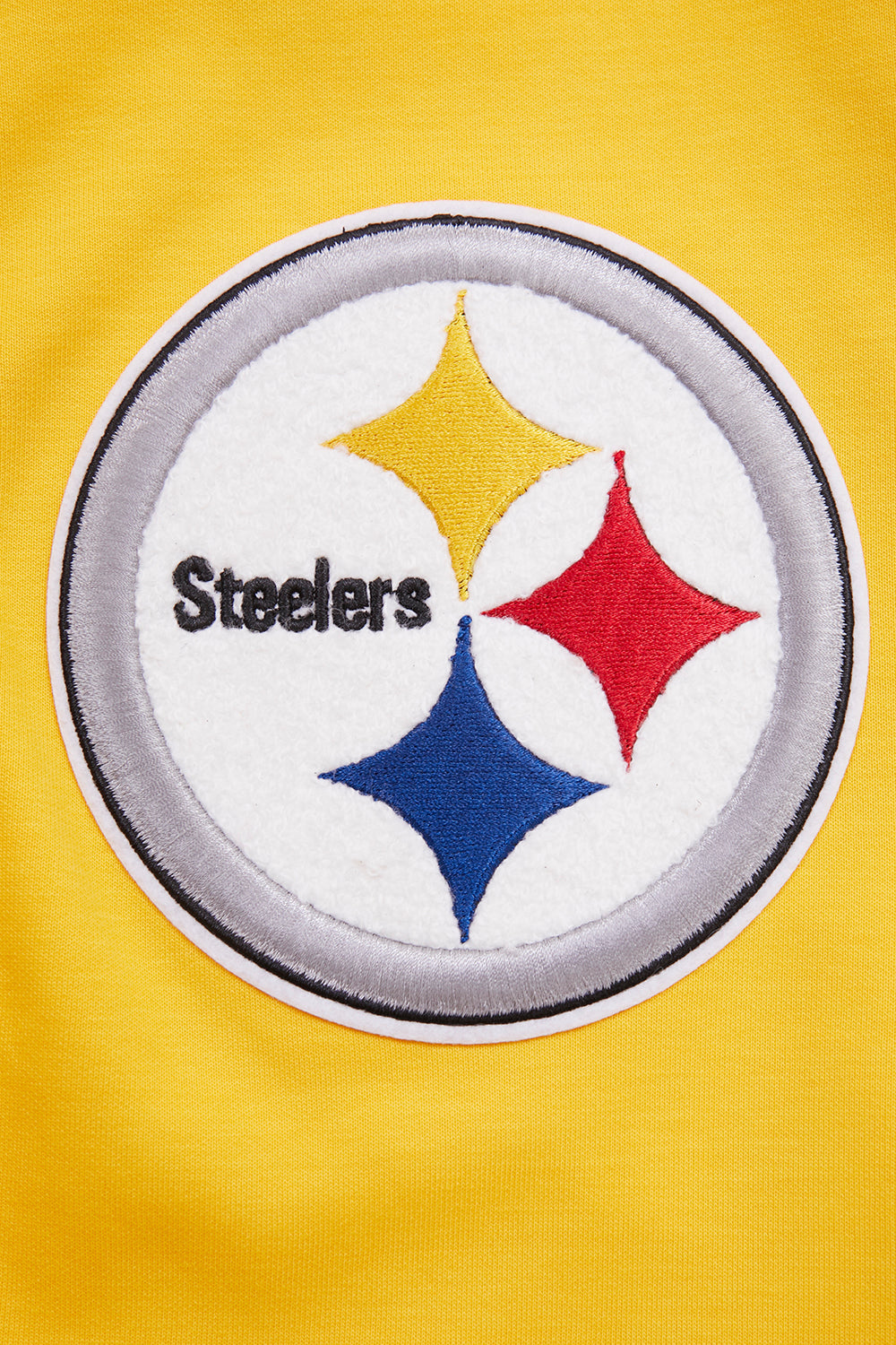NFL PITTSBURGH STEELERS CLASSIC CHENILLE MEN'S DOUBLE KNIT PULLOVER HOODIE (YELLOW)