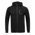 NFL PITTSBURGH STEELERS TRIPLE BLACK CHANDAIL À CAPUCHON EN MAILLE DOUBLE À GLISSIÈRE POUR HOMME (TRIPLE NOIR)