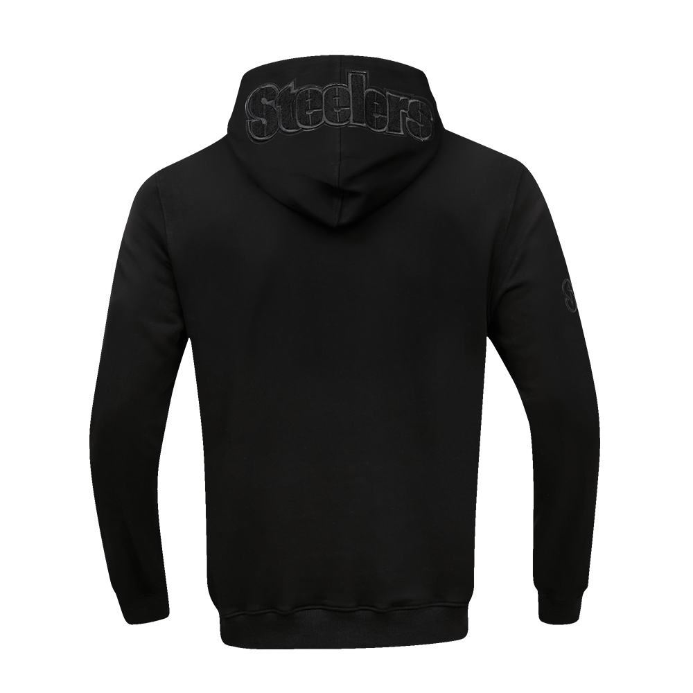 NFL PITTSBURGH STEELERS TRIPLE BLACK CHANDAIL À CAPUCHON EN MAILLE DOUBLE À GLISSIÈRE POUR HOMME (TRIPLE NOIR)