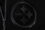 NFL PITTSBURGH STEELERS TRIPLE BLACK CHANDAIL À CAPUCHON EN MAILLE DOUBLE À GLISSIÈRE POUR HOMME (TRIPLE NOIR)