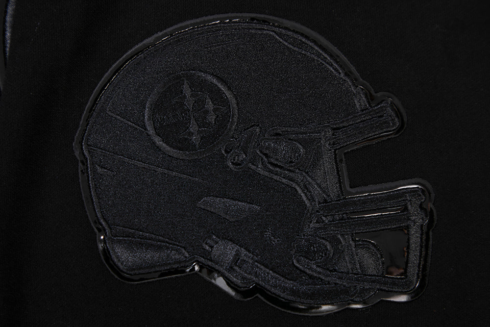 NFL PITTSBURGH STEELERS TRIPLE BLACK CHANDAIL À CAPUCHON EN MAILLE DOUBLE À GLISSIÈRE POUR HOMME (TRIPLE NOIR)