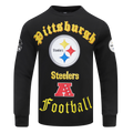 NFL PITTSBURGH STEELERS OLD ENGLISH CHANDAIL À COL ROND POUR HOMME (NOIR)
